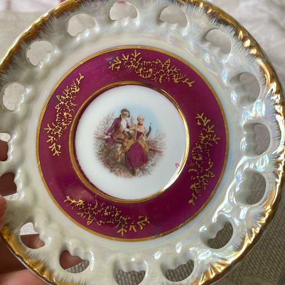 USA Imports Cosmos Japan iridescent porcelain tea or coffee cup & saucer set - Picture 6 of 8